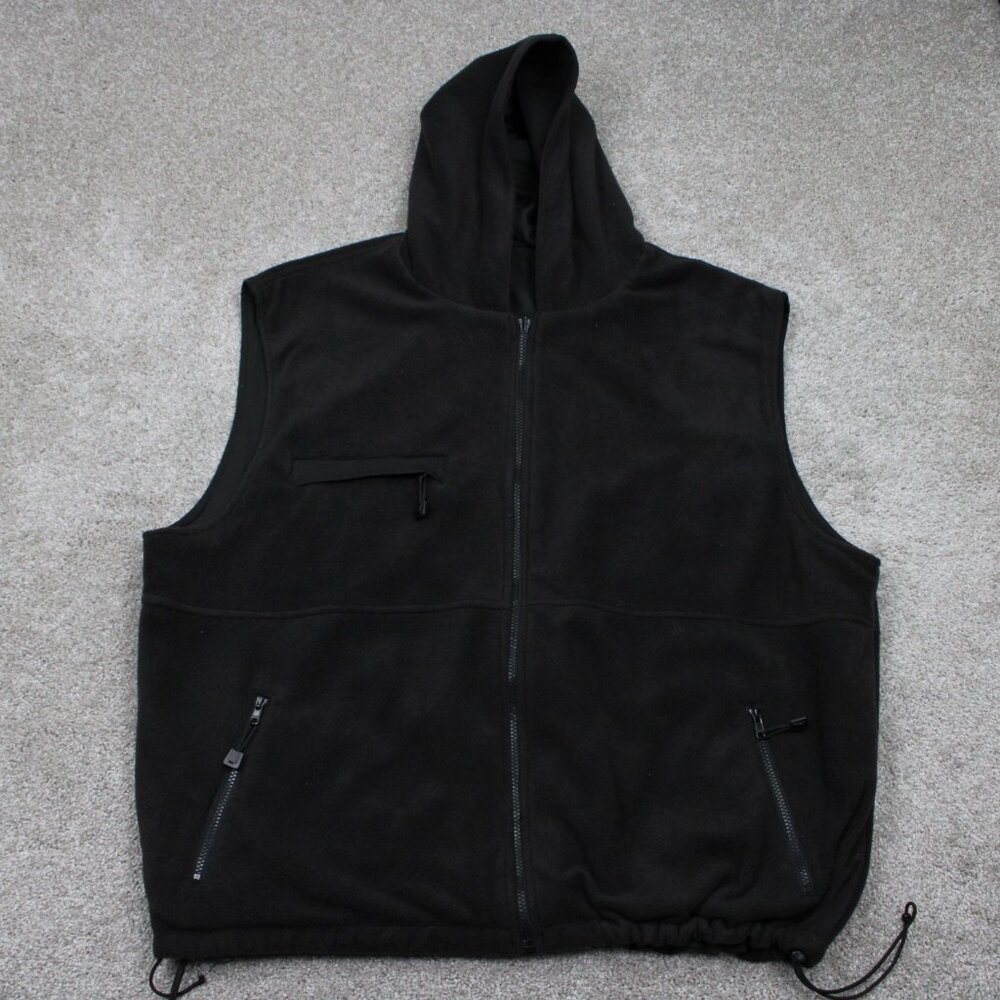 Ice Armor Reversible Vest Jacket Mens 2XL XXL Black Hooded Full Zip Coat‎